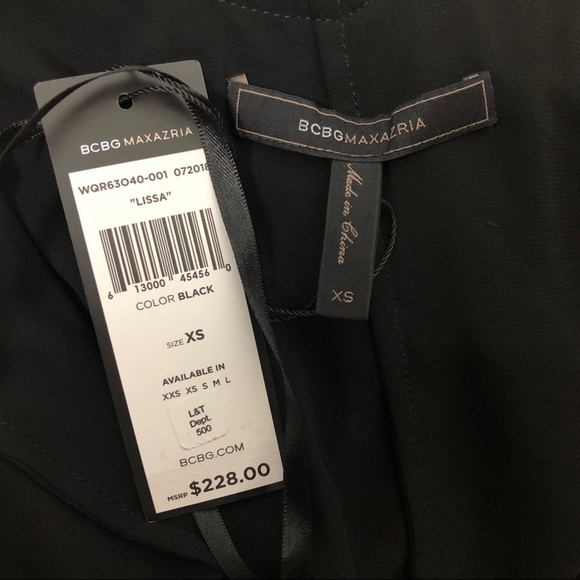 BCBGMaxAzria Lissa Asymmetrical Slip Black Dress XS - Picture 4 of 5